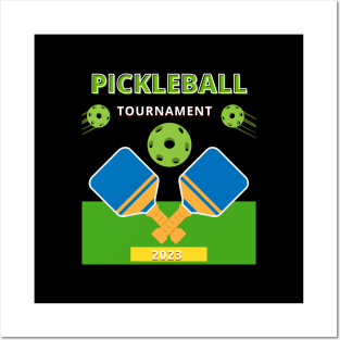 Pickleball TOURNAMENT      merchandise  shirt, mug, pin, stickers, for your tournament Posters and Art